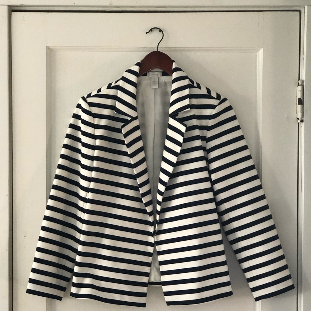 Classic black & white stripe Chico’s Blazer